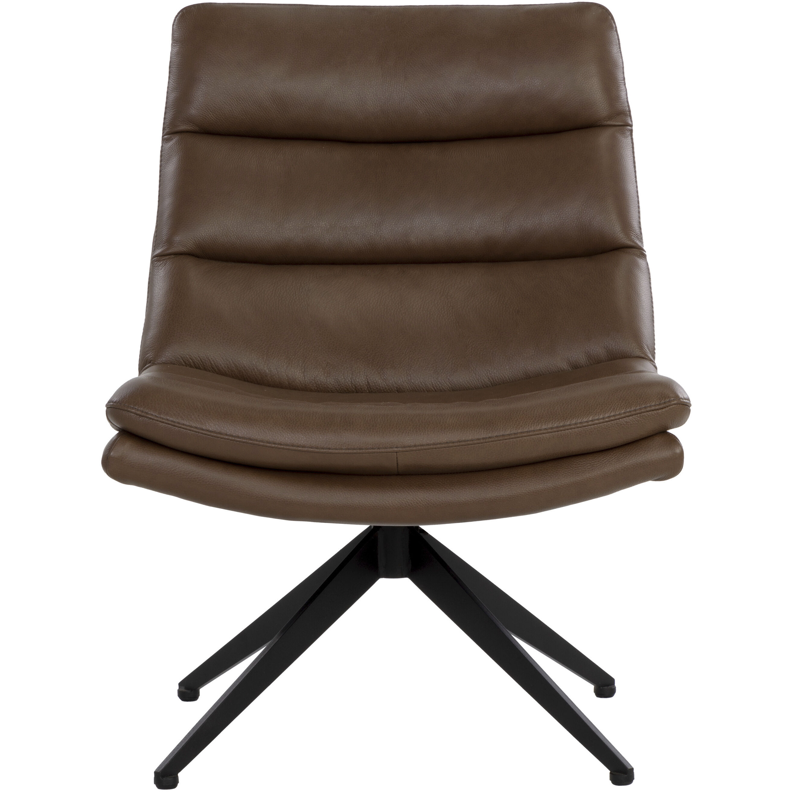 Keller Missouri Mahogany Leather Swivel Lounge Chair, Swivel